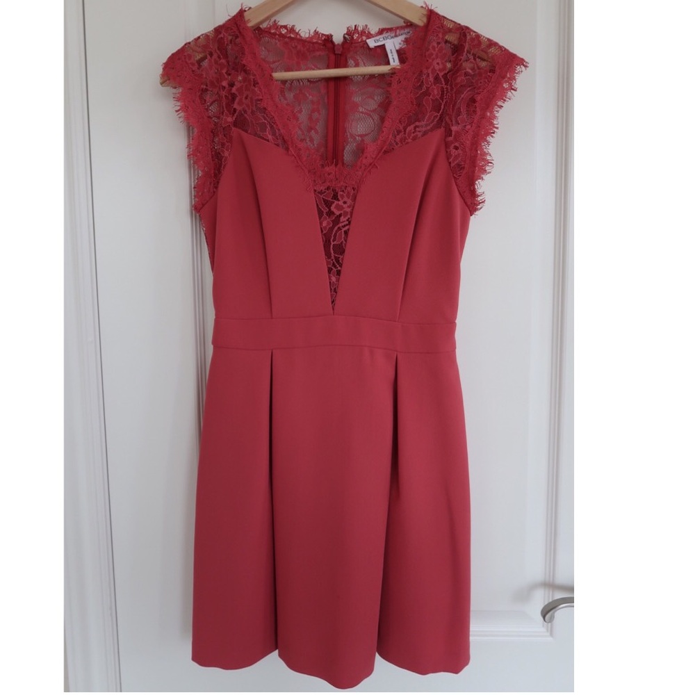 BCBG Pink Lace inset dress